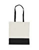 Kremowa torba na zakupy do nadruku z czarnymi uszami i wykończeniem w dolnej części własny wzór