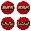 Naklejki na dekielki felgi kołpaki BBS czerwone 56 mm