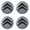 Naklejki na dekielki felgi kołpaki Citroen srebrne 64 mm