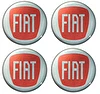 Naklejki na dekielki felgi kołpaki Fiat czerwony 70 mm