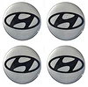 Naklejki na dekielki felgi kołpaki Hyundai srebrne 50 mm