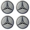 Naklejki na dekielki felgi kołpaki Mercedes srebrne 60 mm