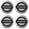 Naklejki na dekielki felgi kołpaki Nissan srebrne 70 mm