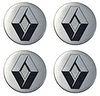 Naklejki na dekielki felgi kołpaki Renault srebrne 70 mm