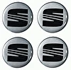 Naklejki na dekielki felgi kołpaki Seat srebrne 64 mm