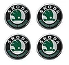 Naklejki na dekielki felgi kołpaki Skoda zielona 70 mm