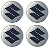 Naklejki na dekielki felgi kołpaki Suzuki srebrne 64 mm