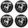 Naklejki na dekielki felgi kołpaki Abarth czarny 56 mm