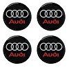 Naklejki na dekielki felgi kołpaki Audi czerwone 60 mm