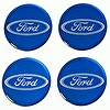 Naklejki na dekielki felgi kołpaki Ford niebieski 64 mm