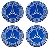 Naklejki na dekielki felgi kołpaki Mercedes niebieski wianek 60 mm