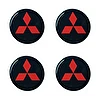Naklejki na dekielki felgi kołpaki Mitsubishi czerwone 60 mm