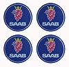 Naklejki na dekielki felgi kołpaki SAAB 60 mm