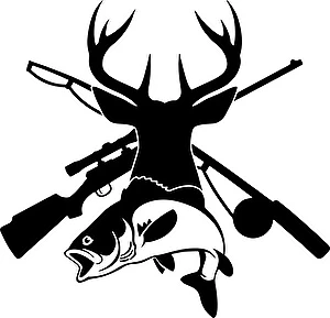 Naklejka Myśliwy wędkarz