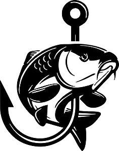Naklejka Karp i haczyk