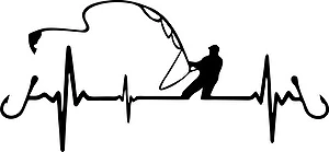 Naklejka Linia życia wędkarza