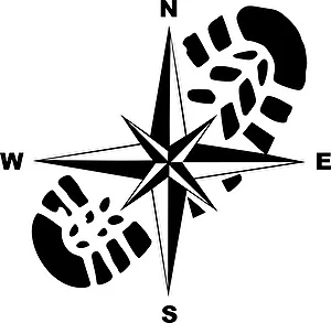 Naklejka But i kompas