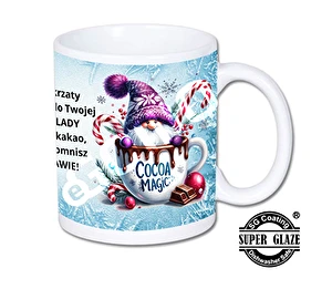 Kubek biały Super Glaze Premium Skrzat Cocoa Magic