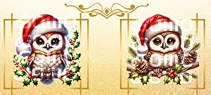 Kubek biały Super Glaze Premium Mikołajowa Sowa na złotym tle