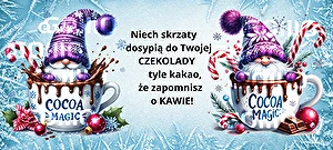 Kubek biały Super Glaze Premium Skrzat Cocoa Magic