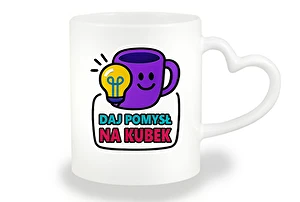 Kubek biały uchwyt w kształcie serca 10 sztuk