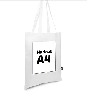 Biała torba z długimi uszami na zakupy własny wzór