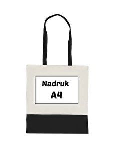 Kremowa torba na zakupy do nadruku z czarnymi uszami i wykończeniem w dolnej części własny wzór