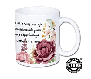 Kubek biały Super Glaze Premium Babcia serce rodziny