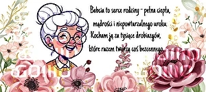 Kubek biały Super Glaze Premium Babcia serce rodziny