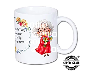 Kubek biały Super Glaze Premium Babcia ogród