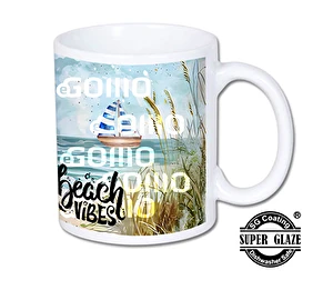 Kubek biały Super Glaze Premium Beach vibes