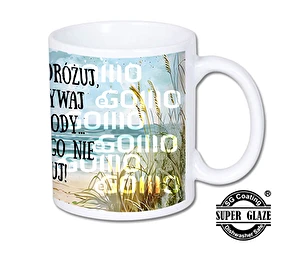 Kubek biały Super Glaze Premium żyj podróżuj