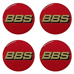 Naklejki na dekielki felgi kołpaki BBS czerwone 60 mm