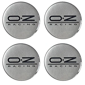 Naklejki na dekielki felgi kołpaki OZ Racing srebrne 56 mm