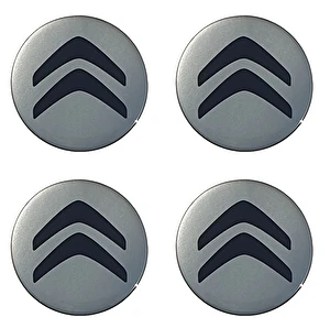 Naklejki na dekielki felgi kołpaki Citroen srebrne 50 mm