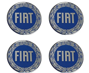 Naklejki na dekielki felgi kołpaki Fiat niebieski 60 mm