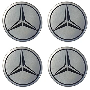 Naklejki na dekielki felgi kołpaki Mercedes srebrne 60 mm