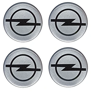 Naklejki na dekielki felgi kołpaki Opel srebrne 70 mm