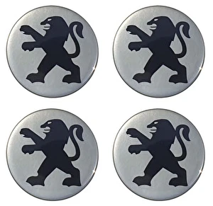 Naklejki na dekielki felgi kołpaki Peugeot srebrne 64 mm