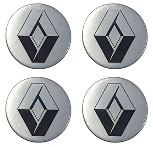 Naklejki na dekielki felgi kołpaki Renault srebrne 64 mm