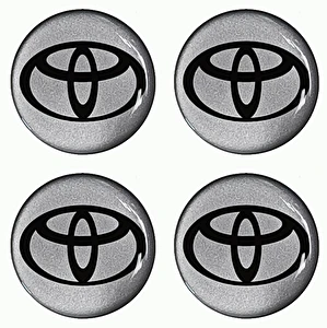 Naklejki na dekielki felgi kołpaki Toyota srebrne 50 mm