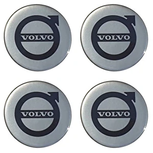 Naklejki na dekielki felgi kołpaki Volvo srebrne 56 mm