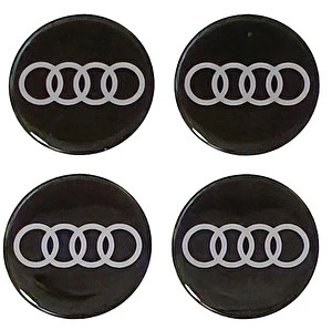 Naklejki na dekielki felgi kołpaki Audi 90 mm