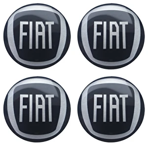 Naklejki na dekielki felgi kołpaki Fiat czarny 50 mm
