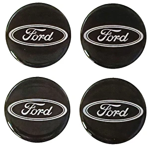 Naklejki na dekielki felgi kołpaki Ford czarny 70 mm