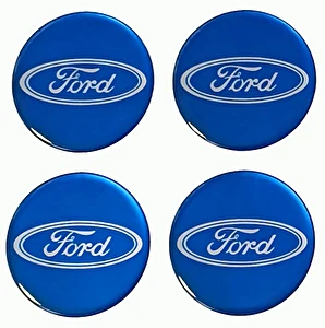 Naklejki na dekielki felgi kołpaki Ford niebieski 50 mm