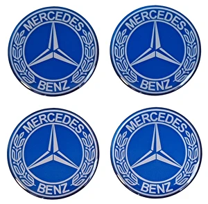 Naklejki na dekielki felgi kołpaki Mercedes niebieski wianek 60 mm
