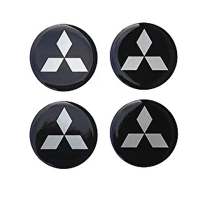 Naklejki na dekielki felgi kołpaki Mitsubishi 56 mm