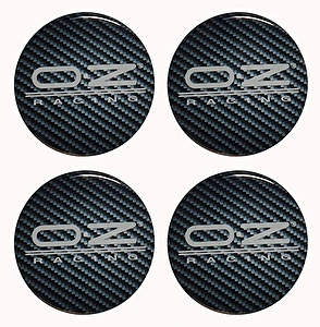 Naklejki na dekielki felgi kołpaki OZ Racing efekt karbon 56 mm
