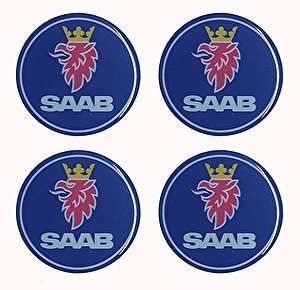 Naklejki na dekielki felgi kołpaki SAAB 56 mm